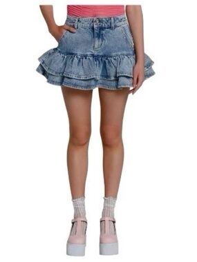 Hot Topic Social Collision Star Studded Mini Denim Skirt S Punk Fairygoth Grunge
